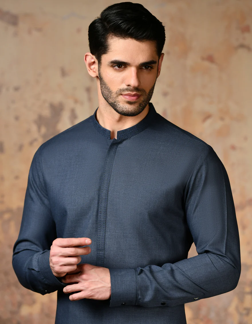 GREY BLENDED KAMEEZ SHALWAR | JJKS-S-32771/S24/JJ8 - Image 2