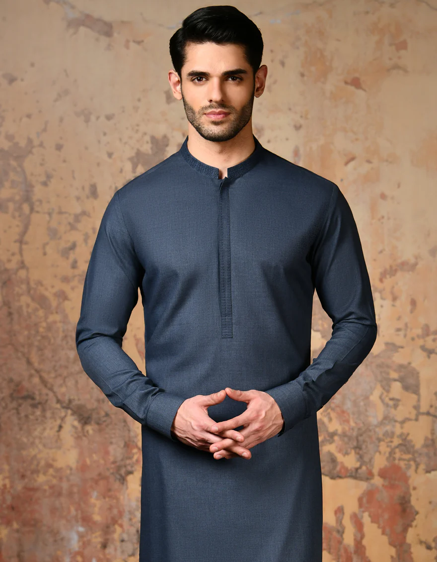 GREY BLENDED KAMEEZ SHALWAR | JJKS-S-32771/S24/JJ8 - Image 3
