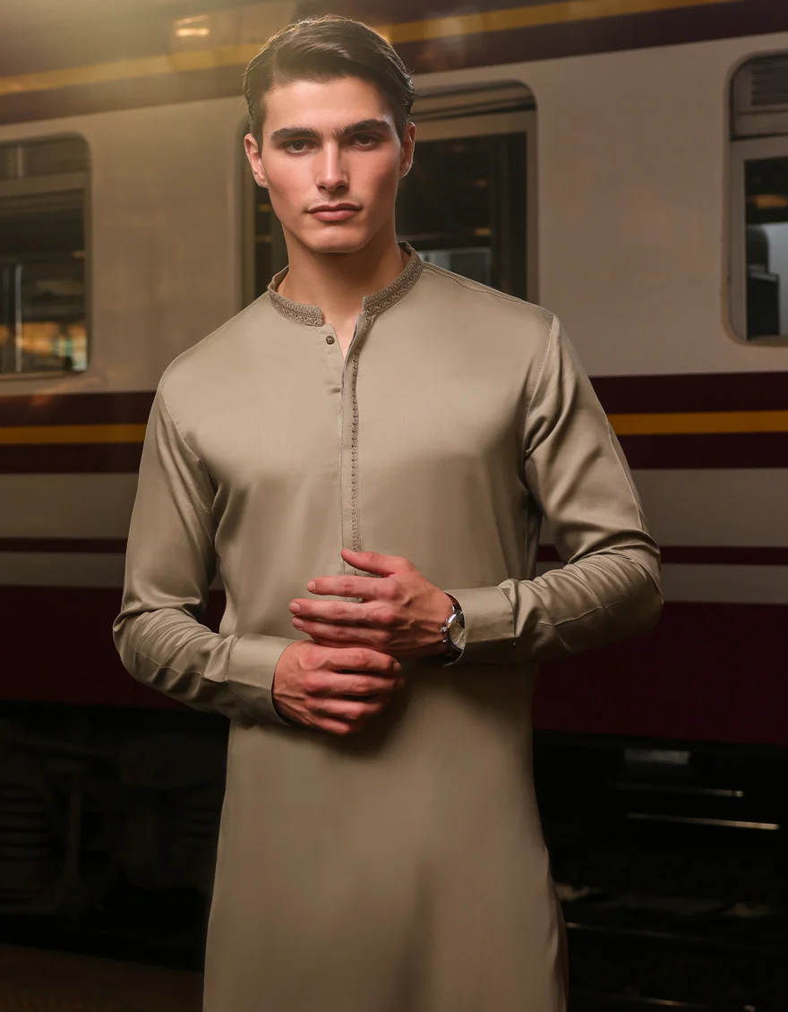 SAGE GREEN COTTON KAMEEZ SHALWAR | JJKS-S-32884/S24/JJ9014-SF - Image 2