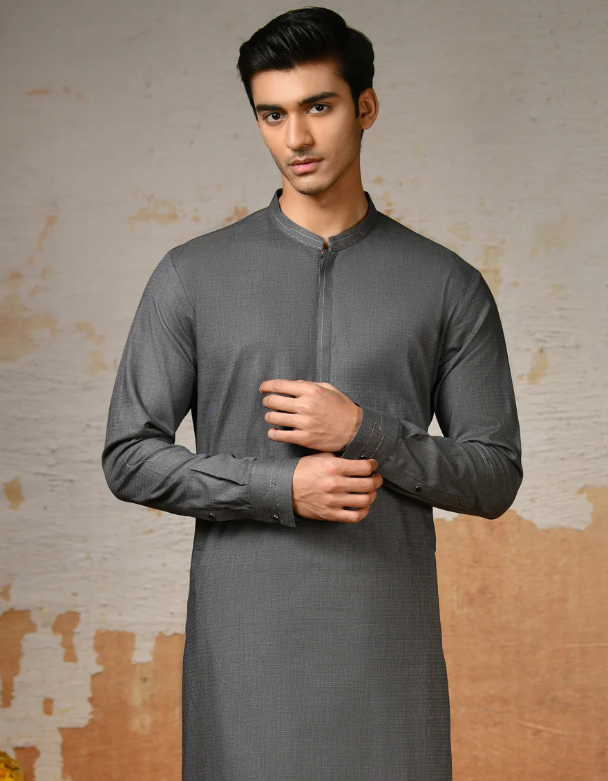 GREY COTTON KAMEEZ SHALWAR | JJKS-S-32893/S24/JJ8 - Image 3