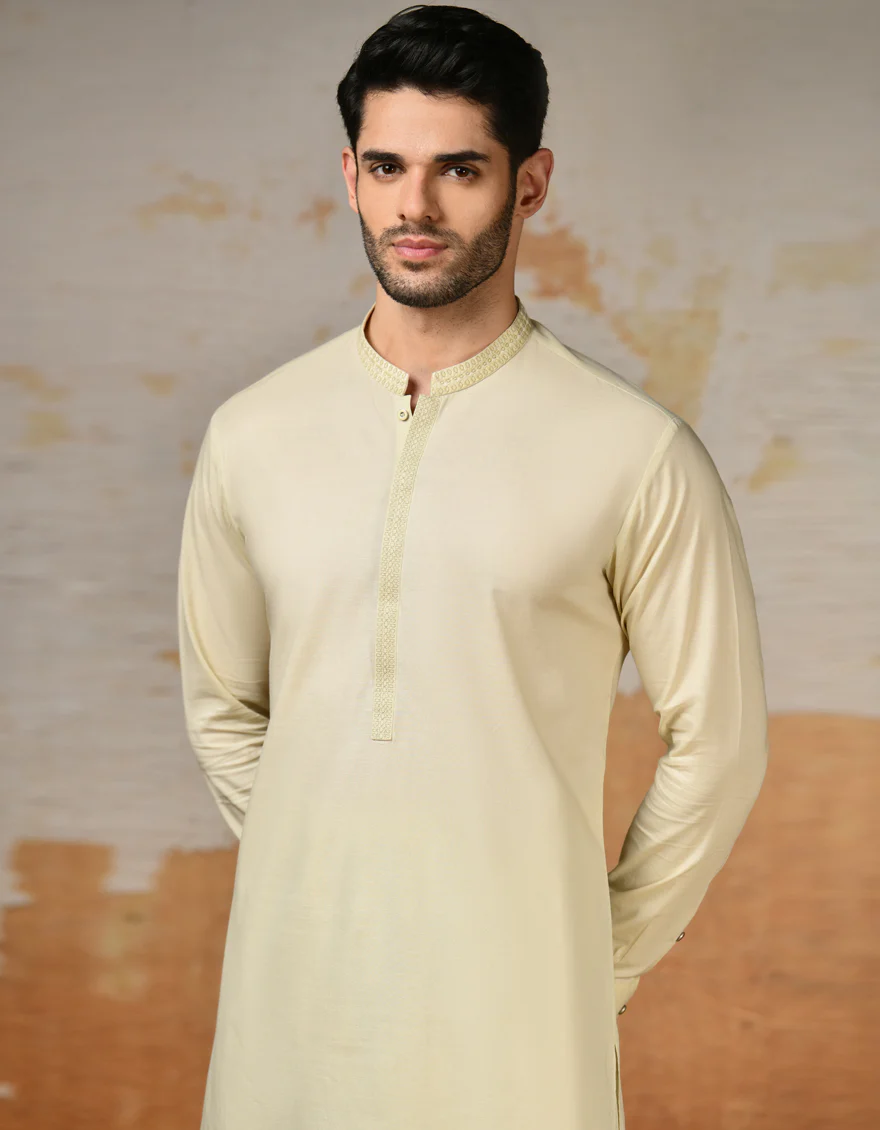 WHITE COTTON KAMEEZ SHALWAR | JJKS-S-32908/S24/JJ9 - Image 3