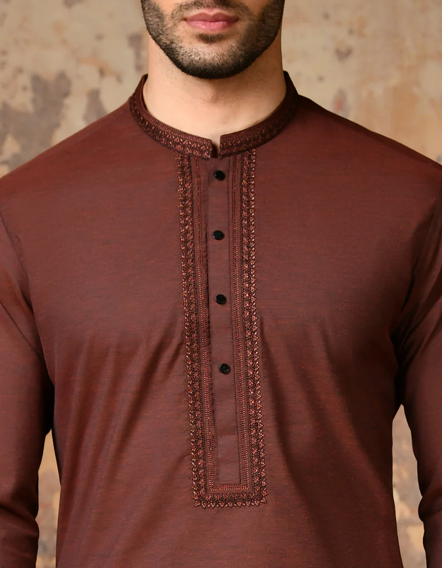 ORANGE BLENDED KAMEEZ SHALWAR | JJKS-S-32919/S24/JJ9303-FL - Image 2