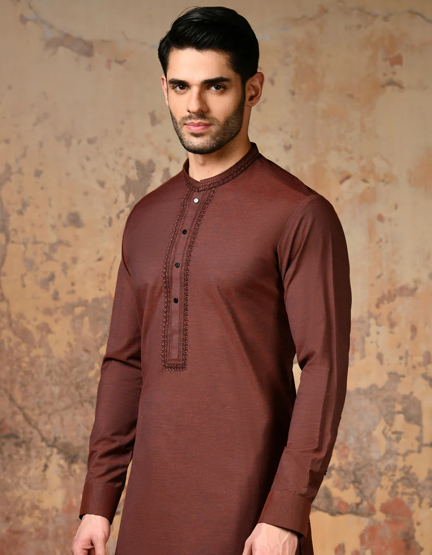 ORANGE BLENDED KAMEEZ SHALWAR | JJKS-S-32919/S24/JJ9303-FL - Image 3