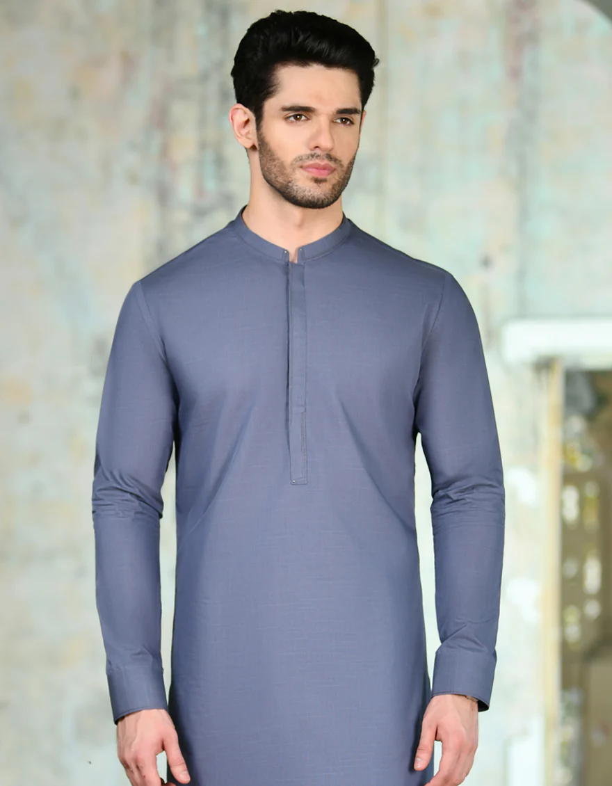 GREY BLENDED KAMEEZ SHALWAR | JJKS-S-32922/S24/JJ9254-CL - Image 2