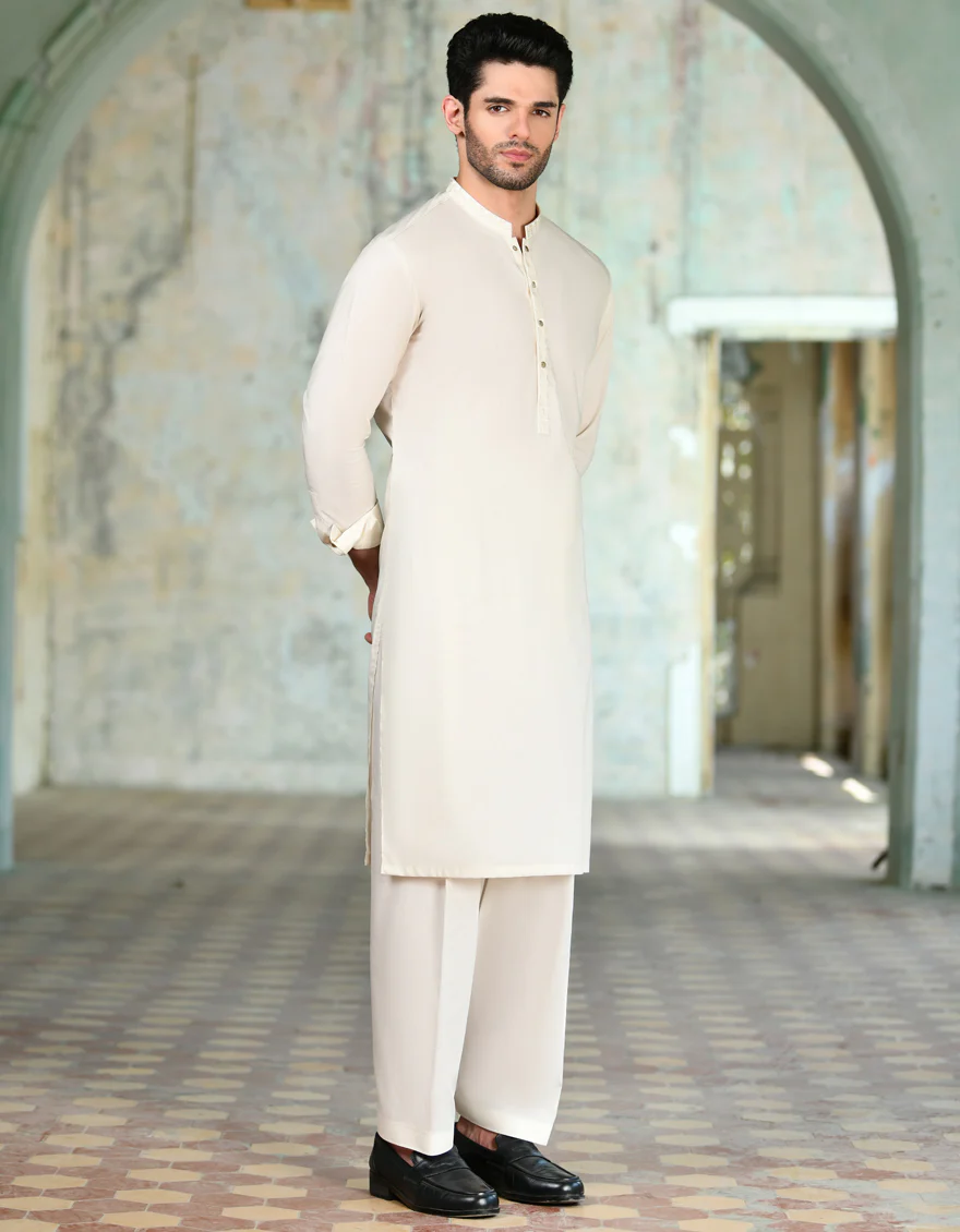 WHITE COTTON KAMEEZ SHALWAR | JJKS-S-32943/S24/JJ8776-SF - Image 4