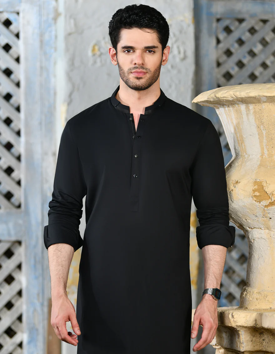 BLACK COTTON KAMEEZ SHALWAR | JJKS-S-32953/S24/JJ8938-CL - Image 3