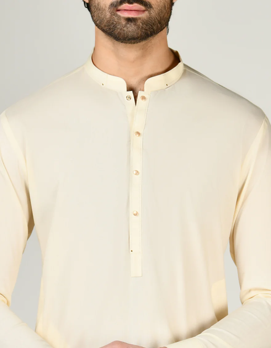 WHITE BLENDED KAMEEZ SHALWAR | JJKS-S-32997/S24/JJ8745-CL - Image 3