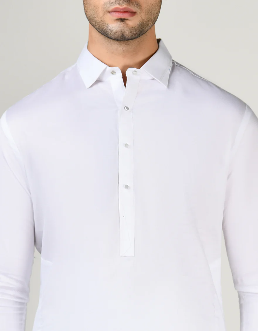 WHITE COTTON KAMEEZ SHALWAR | JJKS-S-33003/S24/JJ9149-CL - Image 2