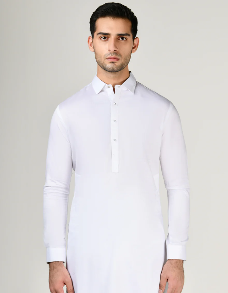WHITE COTTON KAMEEZ SHALWAR | JJKS-S-33003/S24/JJ9149-CL - Image 3