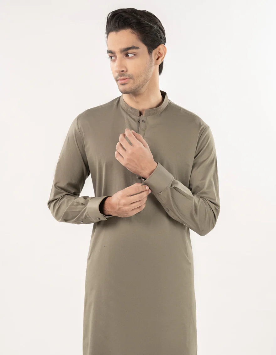OLIVE BLENDED KAMEEZ SHALWAR | JJKS-S-33171/S25/JJ9 - Image 2