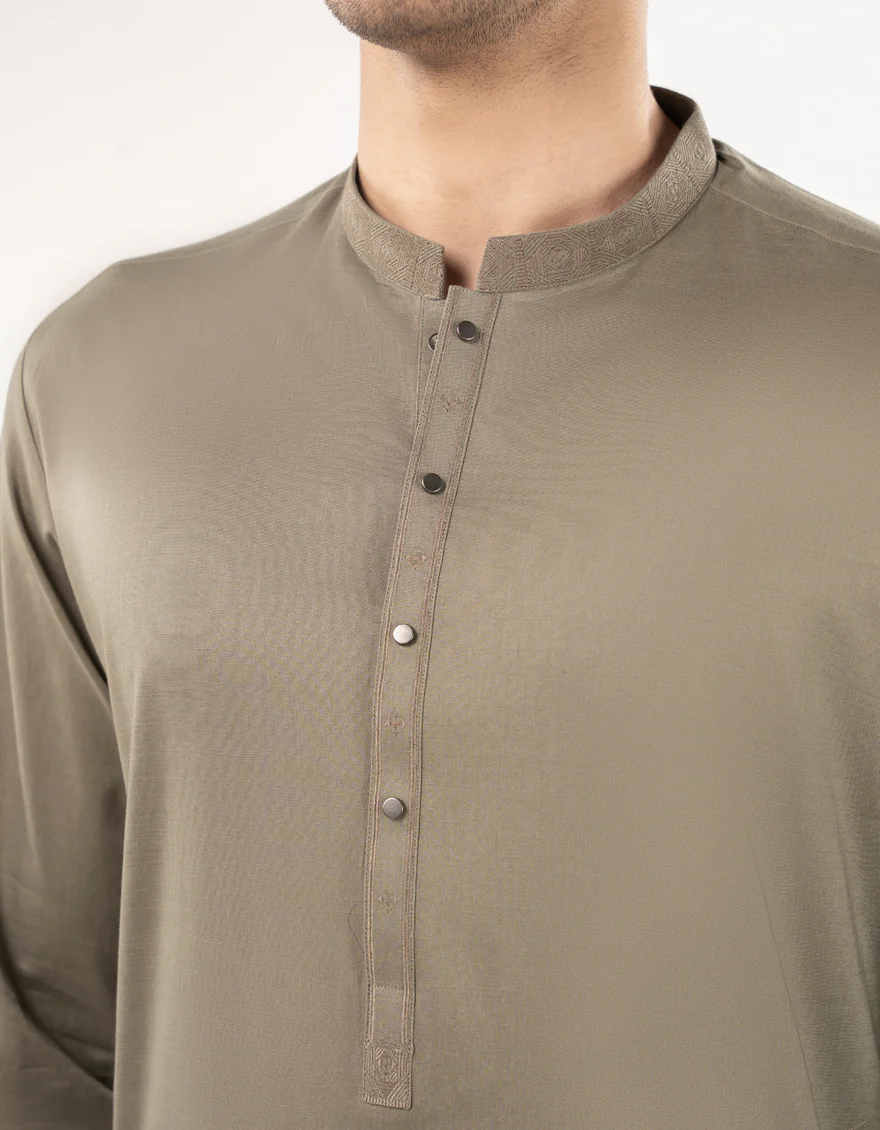 OLIVE BLENDED KAMEEZ SHALWAR | JJKS-S-33171/S25/JJ9 - Image 4