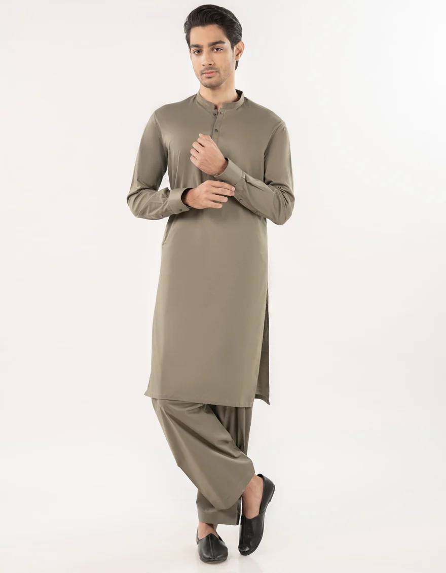 OLIVE BLENDED KAMEEZ SHALWAR | JJKS-S-33171/S25/JJ9 - Image 5
