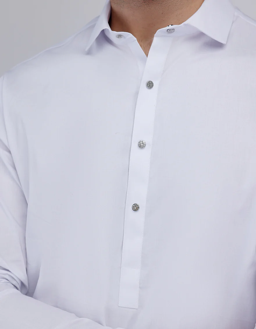 WHITE COTTON KAMEEZ SHALWAR | JJKS-S-33184/S25/JJ6 - Image 3