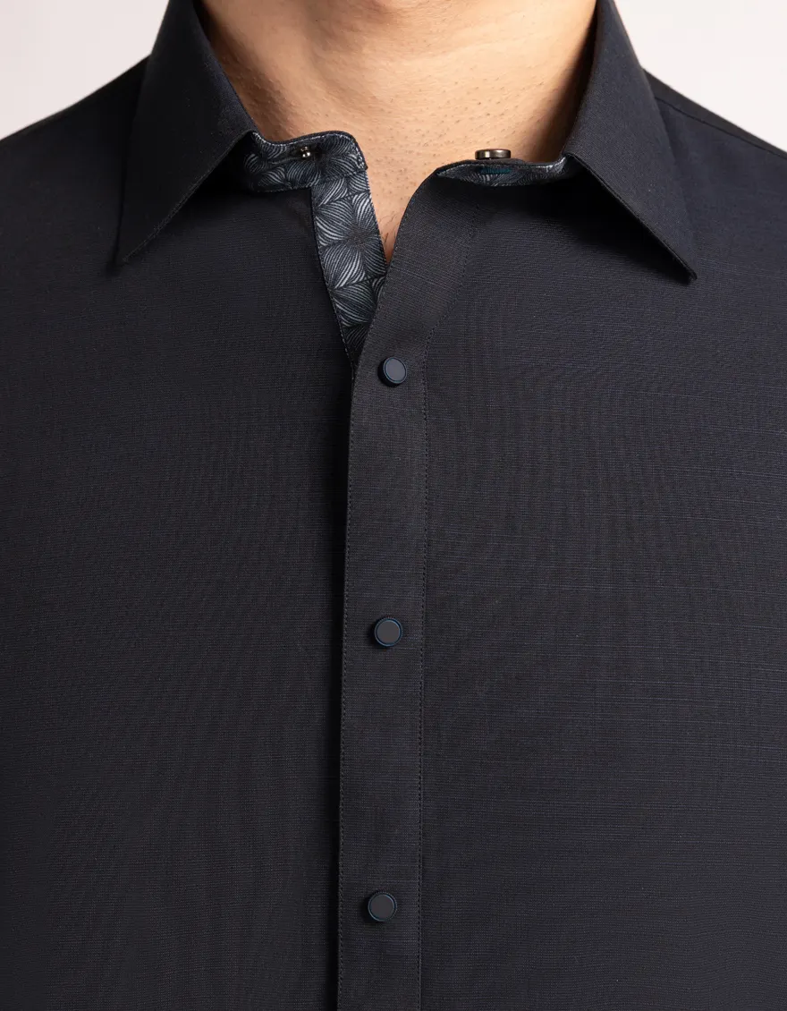 NAVY BLUE COTTON KAMEEZ SHALWAR | JJKS-S-33565/S25/JJ10022-PN - Image 3