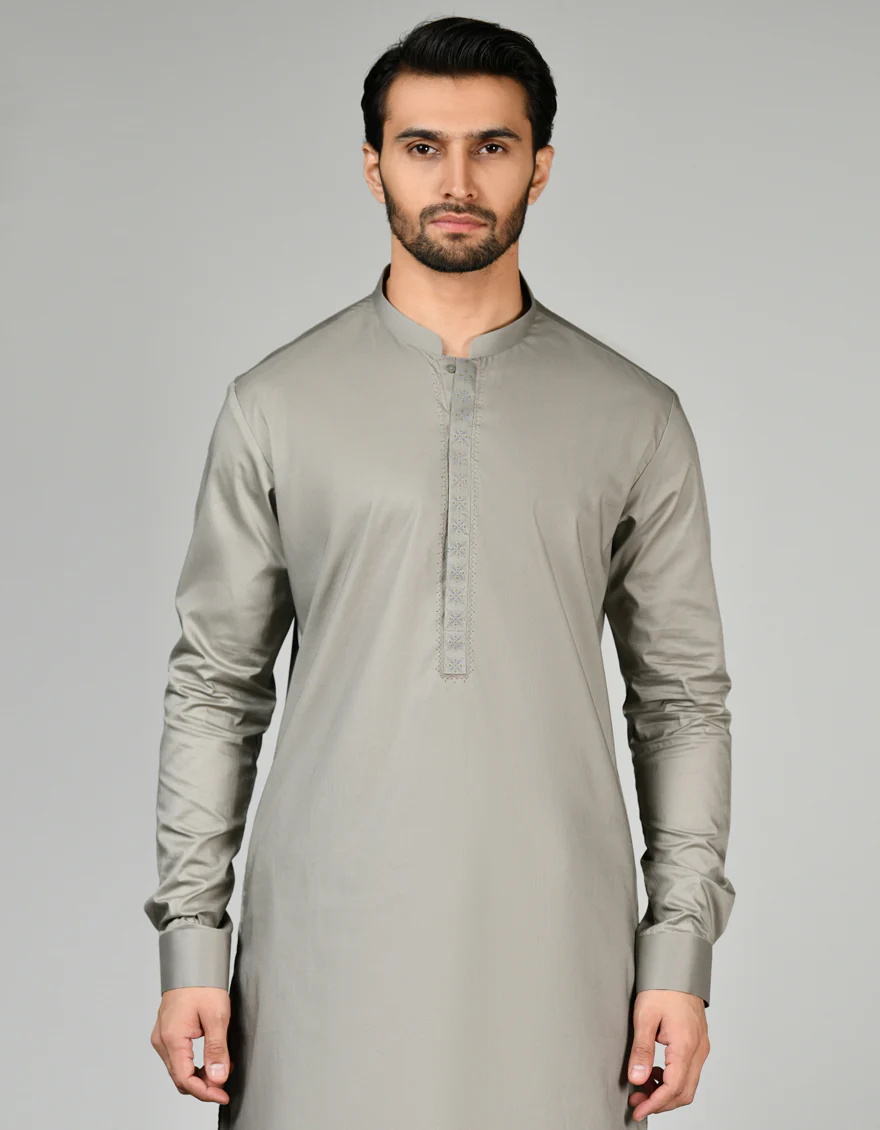 BROWN COTTON KAMEEZ SHALWAR | JJKS-S-34617/S24/JJ8 - Image 3