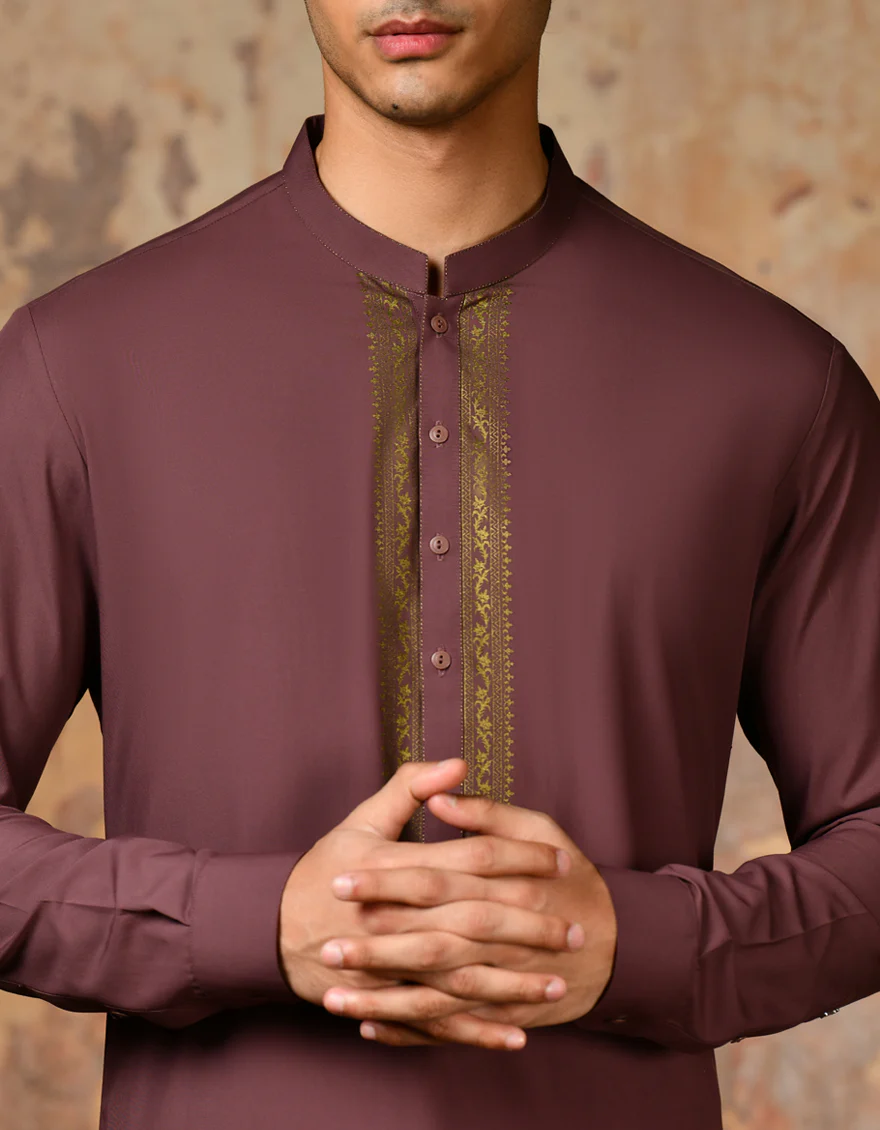 PURPLE BLENDED KAMEEZ SHALWAR | JJKS-S-34684/S24/JJ8729-FL - Image 2