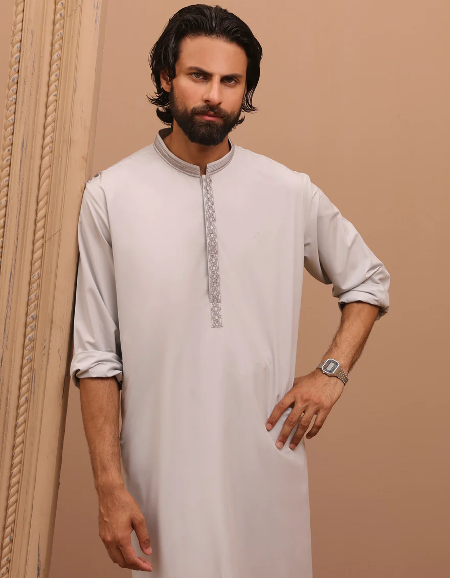 GREY BLENDED KAMEEZ SHALWAR | JJKS-S-34727/S24/JJ9269-SF - Image 3