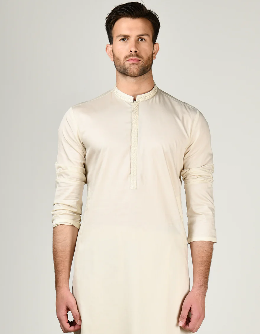 BROWN COTTON KAMEEZ SHALWAR | JJKS-S-34798/S24/JJ9149-FL - Image 2