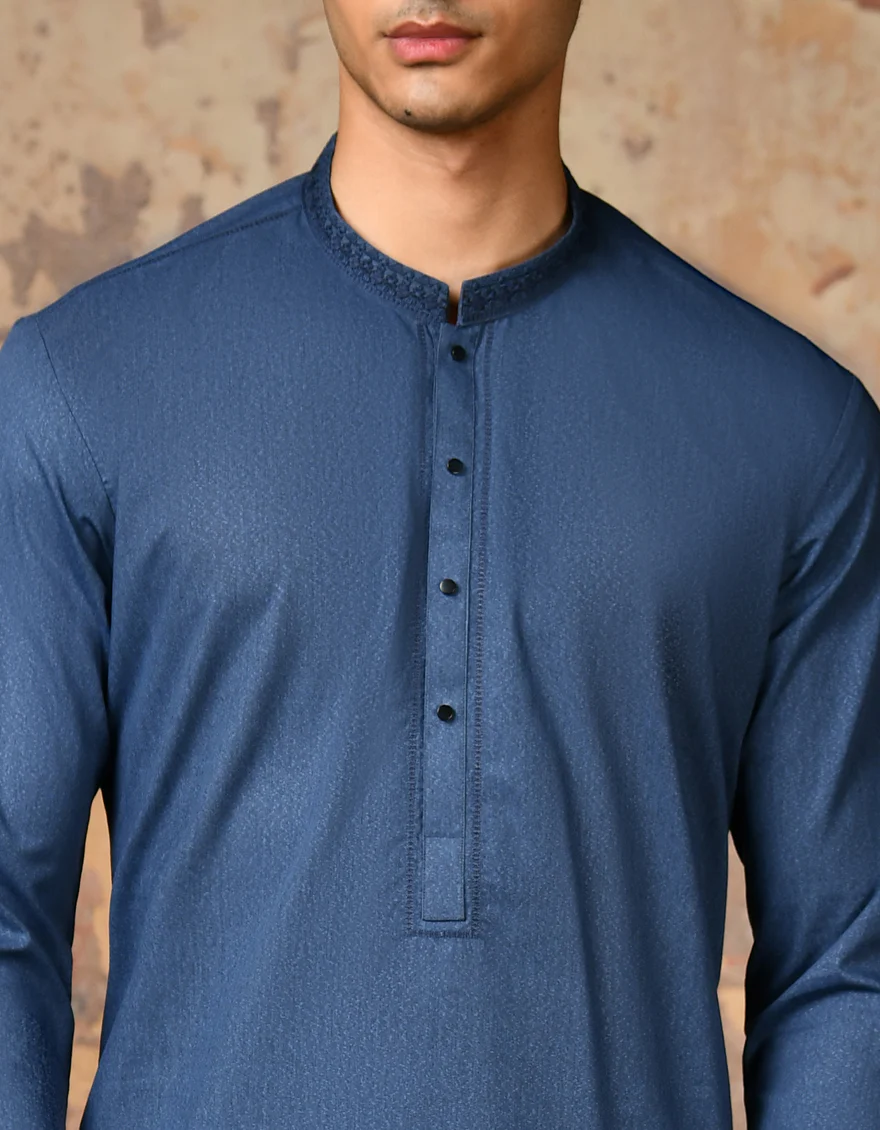 BLUE BLENDED KAMEEZ SHALWAR | JJKS-S-37844/S24/JJ9255-SF - Image 2