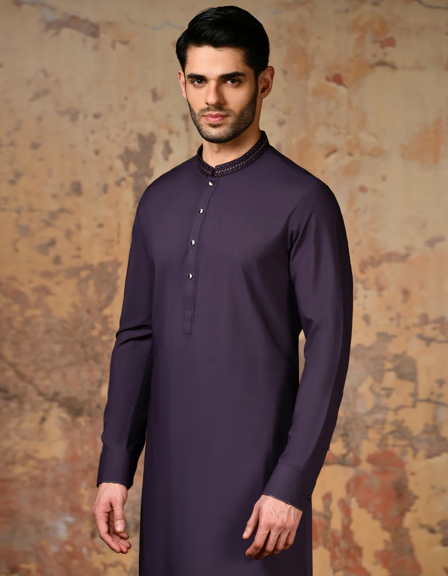 PURPLE BLENDED KAMEEZ SHALWAR | JJKS-S-37845/S24/JJ8879-FL - Image 3
