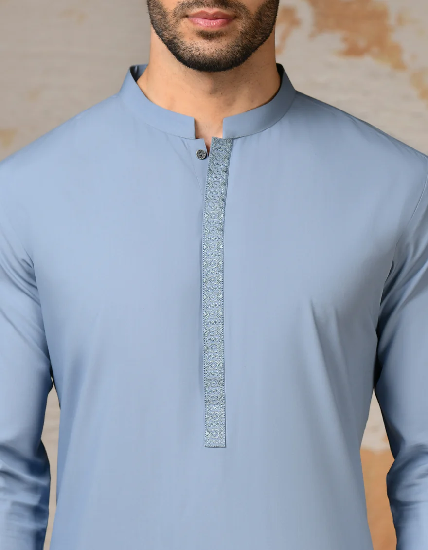 BLUE BLENDED KAMEEZ SHALWAR | JJKS-S-37846/S24/JJ8729-SF - Image 2