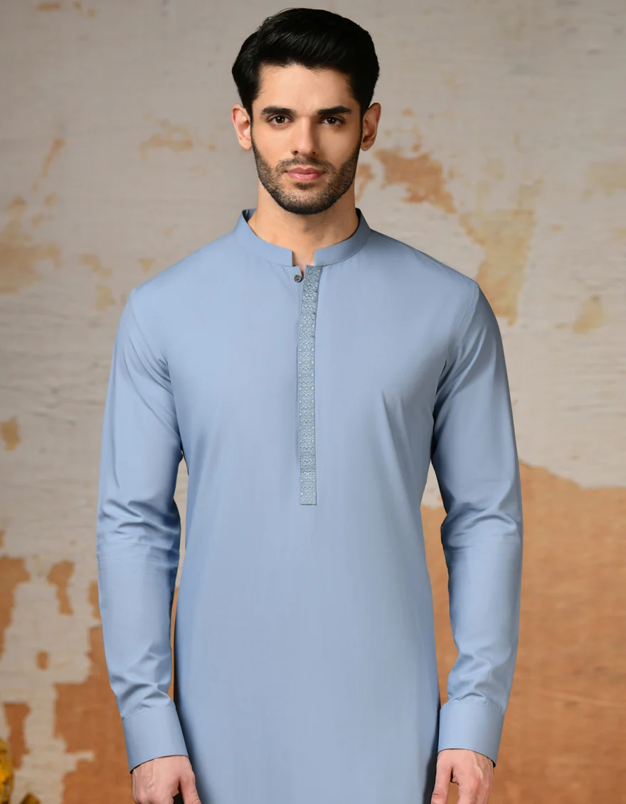 BLUE BLENDED KAMEEZ SHALWAR | JJKS-S-37846/S24/JJ8729-SF - Image 3