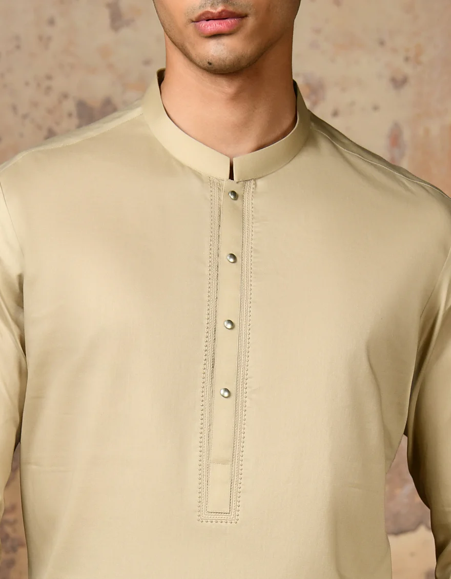BROWN COTTON KAMEEZ SHALWAR | JJKS-S-37848/S24/JJ8981-SF - Image 2