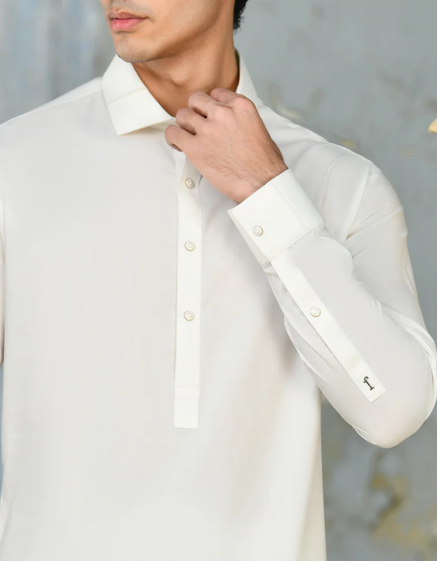 WHITE COTTON KAMEEZ SHALWAR | JJKS-S-37882/S24/JJ8776-CL - Image 3