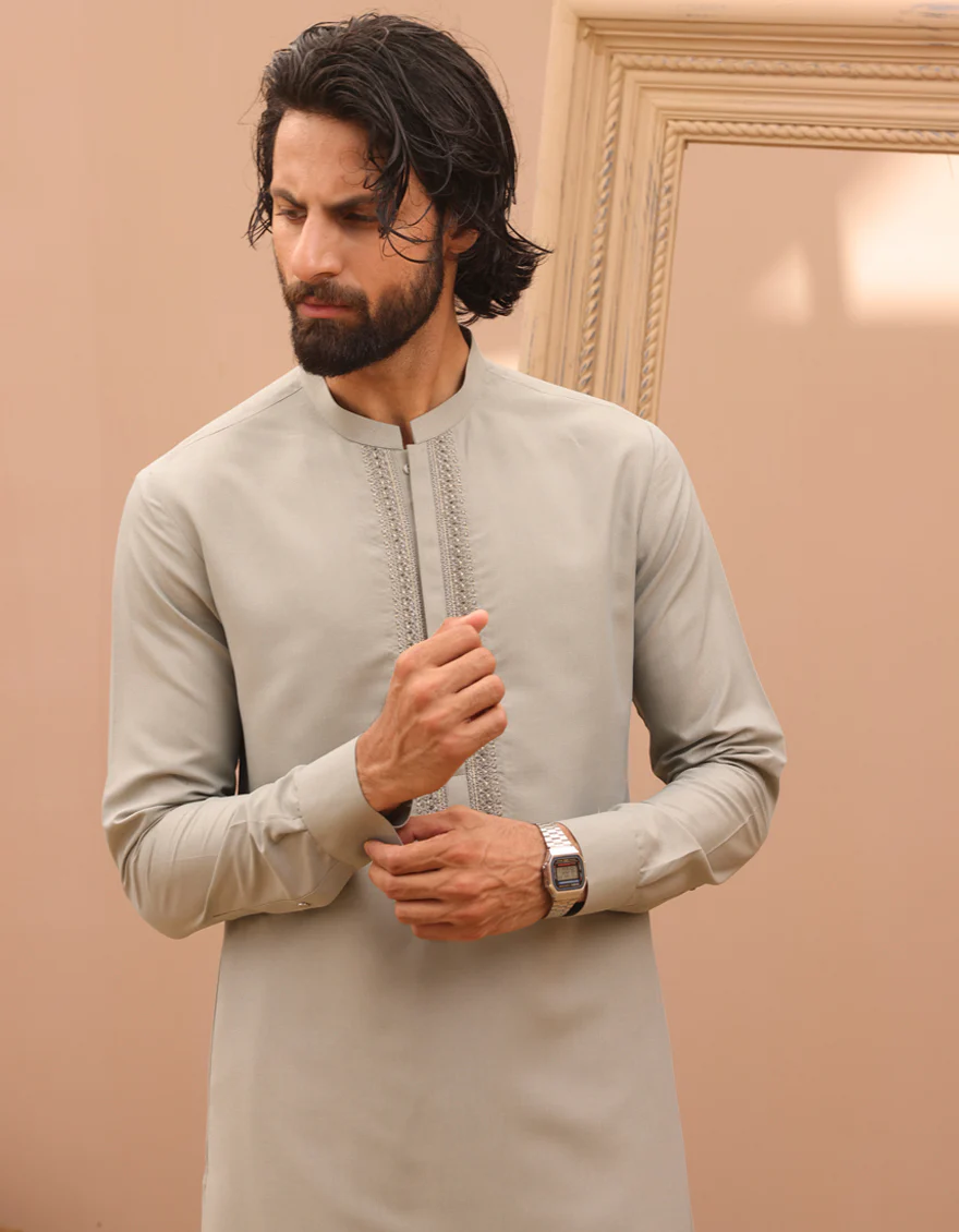 GREEN BLENDED KAMEEZ SHALWAR | JJKS-S-37884/S24/JJ9231-FL - Image 2