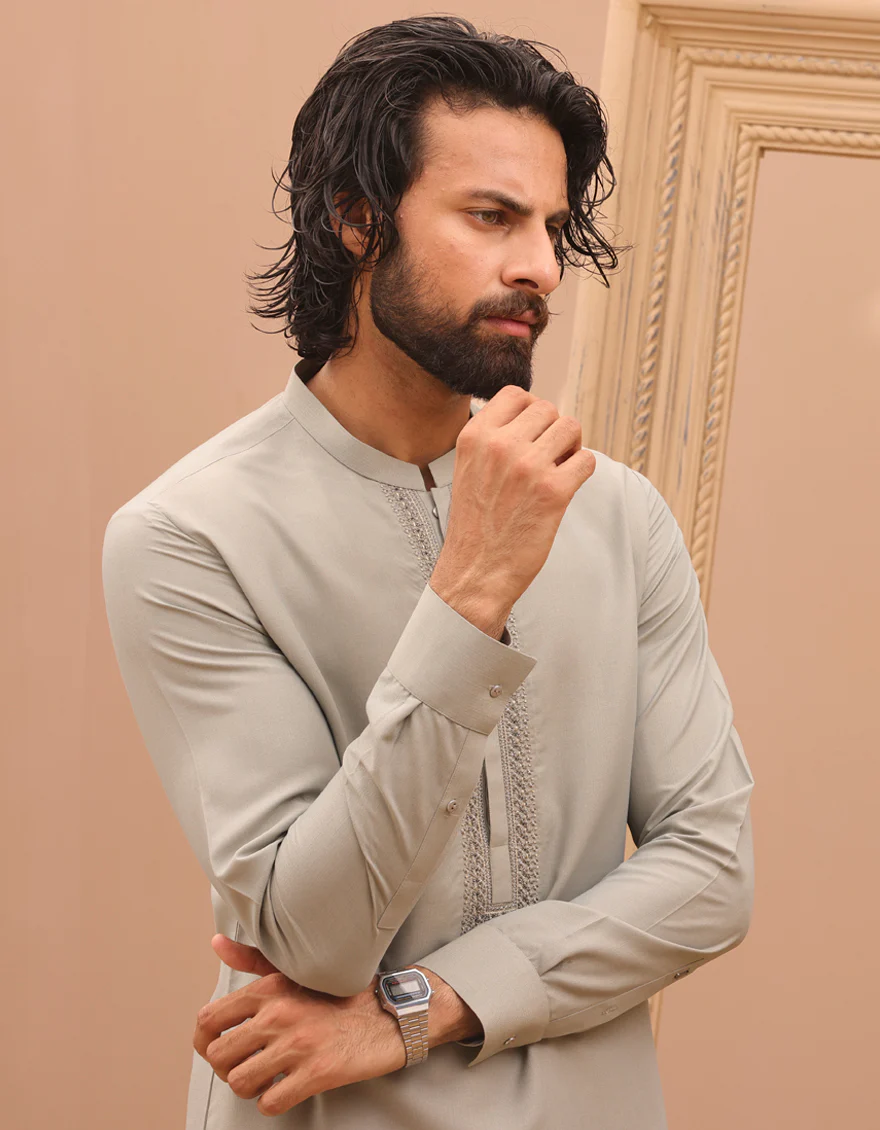 GREEN BLENDED KAMEEZ SHALWAR | JJKS-S-37884/S24/JJ9231-FL - Image 3