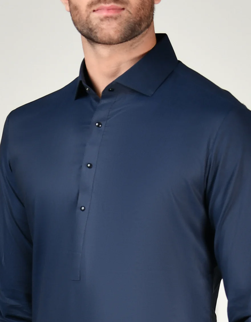 BLUE COTTON KAMEEZ SHALWAR | JJKS-S-37895/S24/JJ8882-PN - Image 3