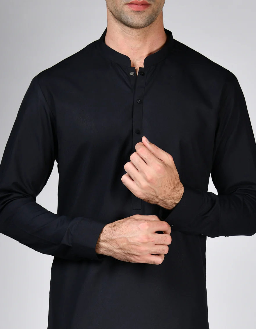 BLACK BLENDED KAMEEZ SHALWAR | JJKS-S-47170/S24/JJ9 - Image 2