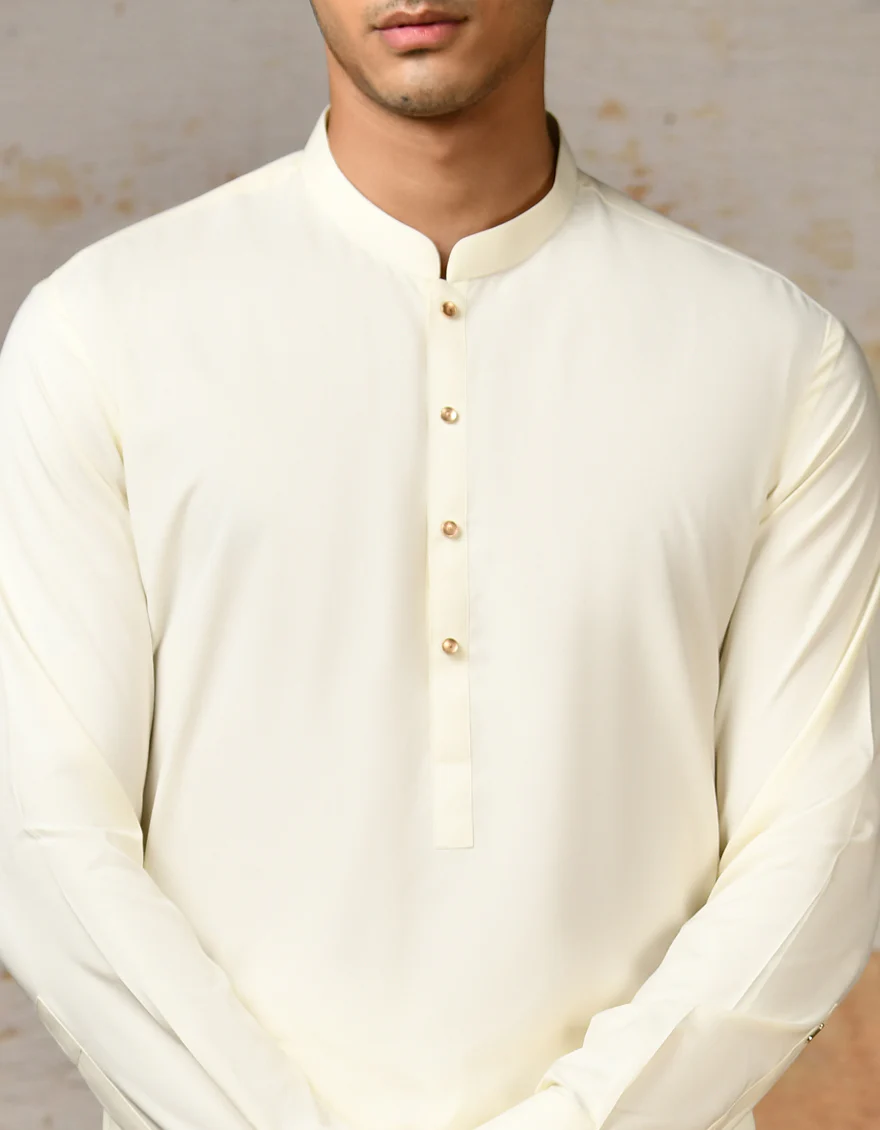 WHITE BLENDED KAMEEZ SHALWAR | JJKS-S-47174/S24/JJ9 - Image 2
