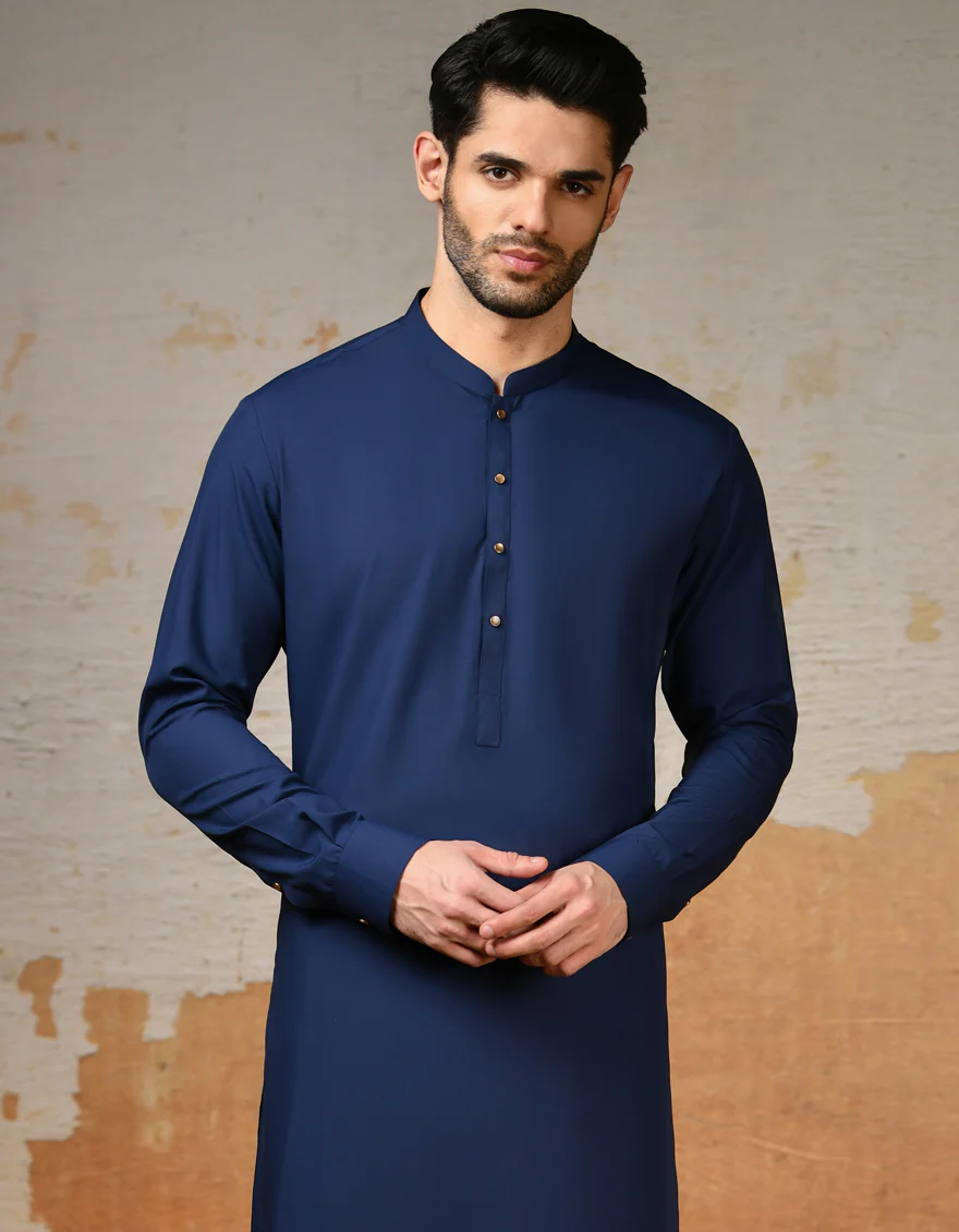 BLUE BLENDED KAMEEZ SHALWAR | JJKS-S-47190/S24/JJ8729-PL - Image 2