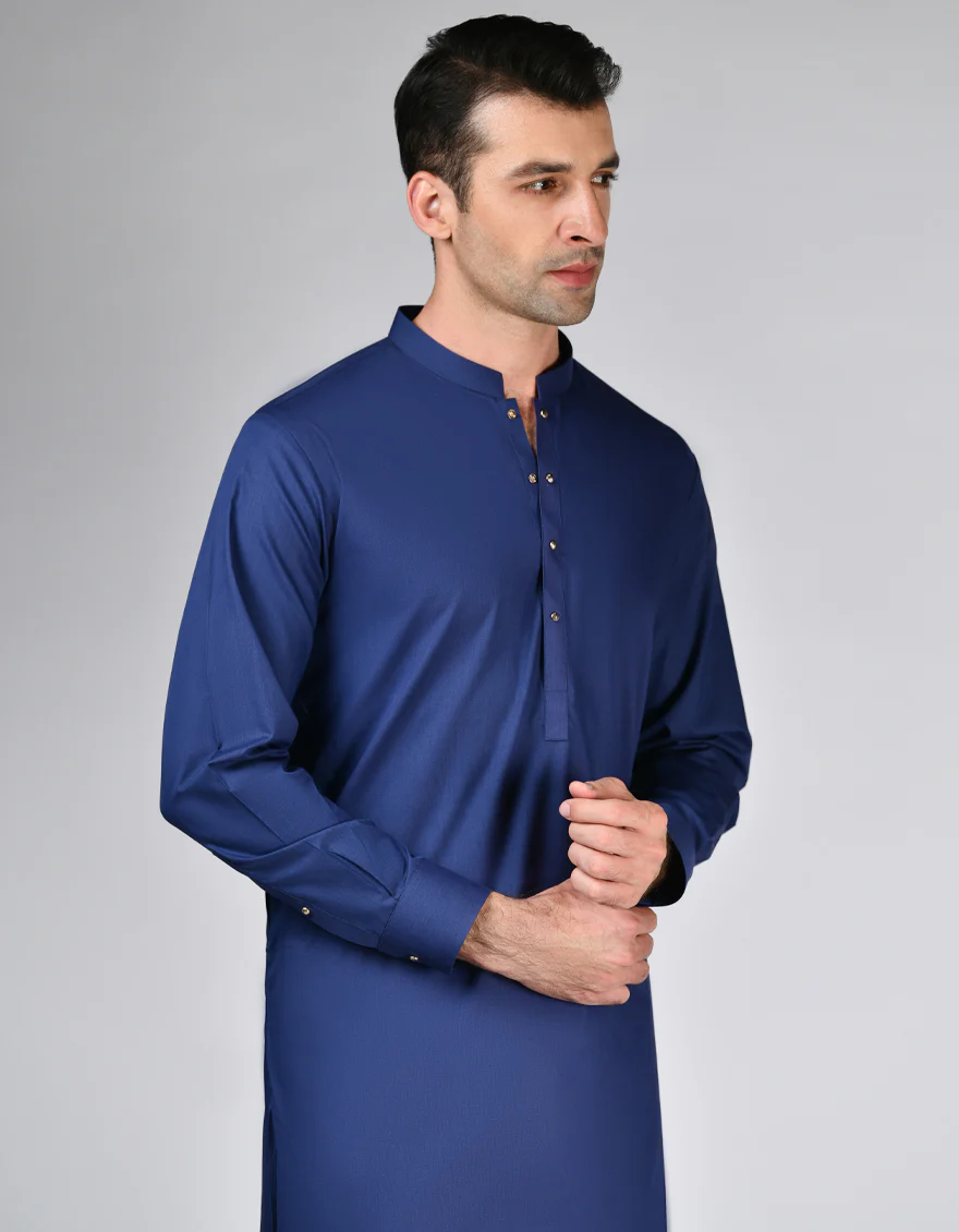 BLUE BLENDED KAMEEZ SHALWAR | JJKS-S-47241/S24/JJ8284-EX - Image 2