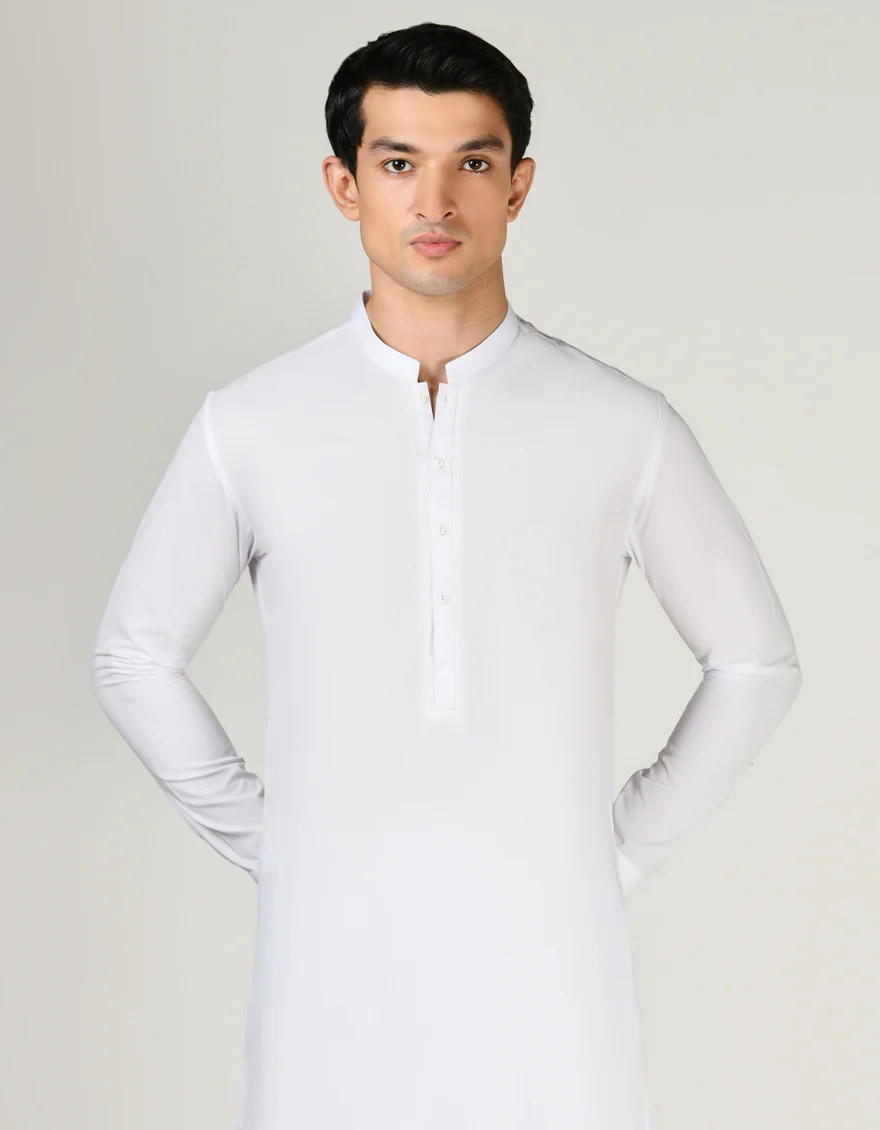 WHITE BLENDED KAMEEZ SHALWAR | JJKS-S-47263/S24/JJ8745-SF - Image 3
