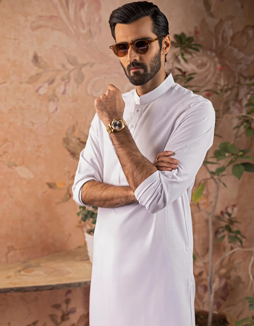 WHITE BLENDED WHITE KAMEEZ SHALWAR | JJKS-S-US-30728-R14-AP/S23/JJ8732-PN - Image 2