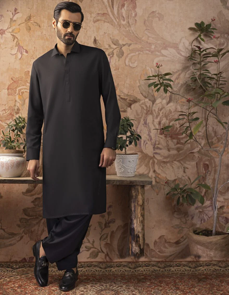 BLACK KAMEEZ SHALWAR | JJKS-S-US-30729-R15-AP/S22/JJ7565-PN - Image 4