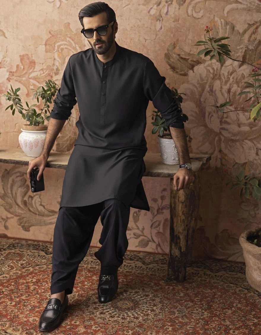 BLACK KAMEEZ SHALWAR | JJKS-S-US-30778-R15-AP/S22/JJ7565-PN - Image 6