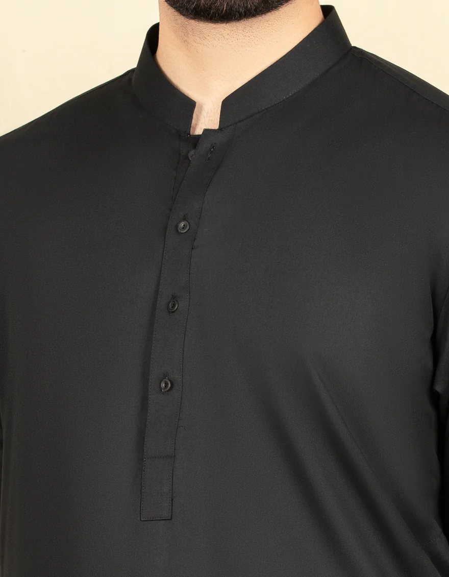 BLACK BLENDED KAMEEZ SHALWAR | JJKS-S-US-30778-R19-AP/S22/JJ7565-PN - Image 2