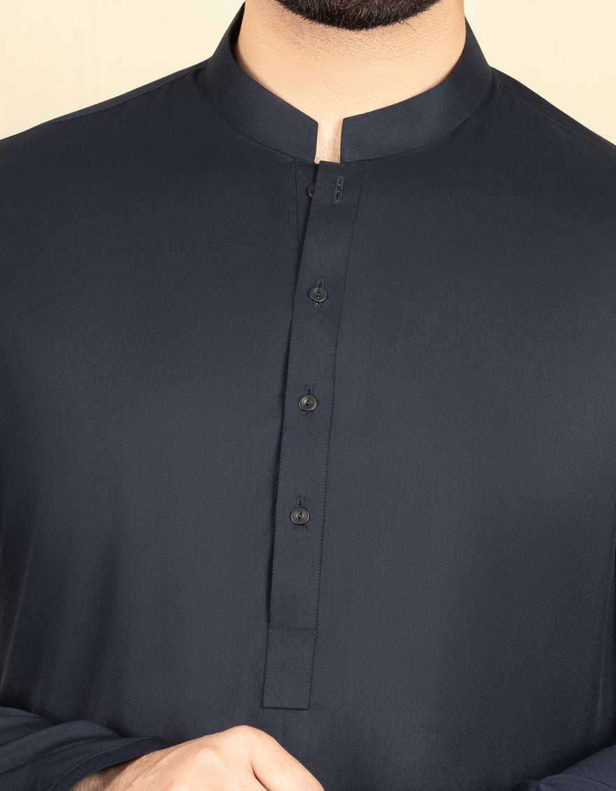 NAVY BLUE BLENDED KAMEEZ SHALWAR | JJKS-S-US-30780-R18-AP/S22/JJ7565-PN - Image 2