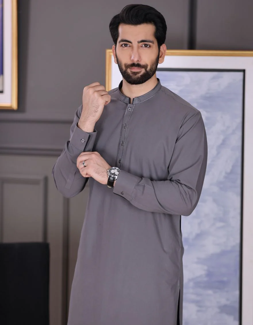 MUD GREY KAMEEZ SHALWAR | JJKS-S-US-31105/S20/JJ6970 - Image 2