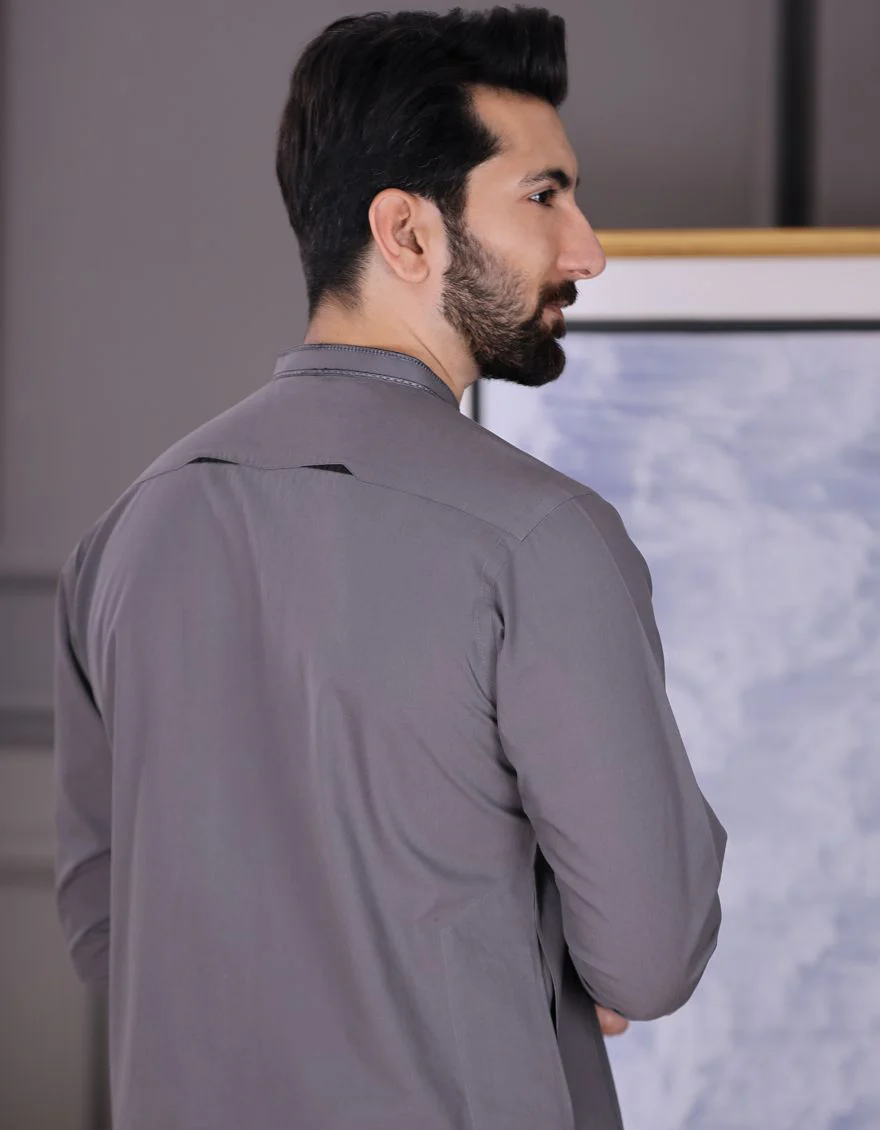 MUD GREY KAMEEZ SHALWAR | JJKS-S-US-31105/S20/JJ6970 - Image 3