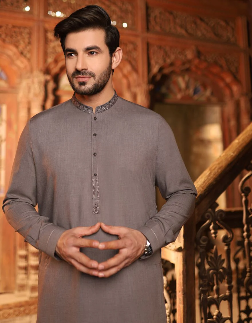 MUD BROWN KAMEEZ SHALWAR | JJKS-S-US-31125/S21/JJ6310 - Image 2