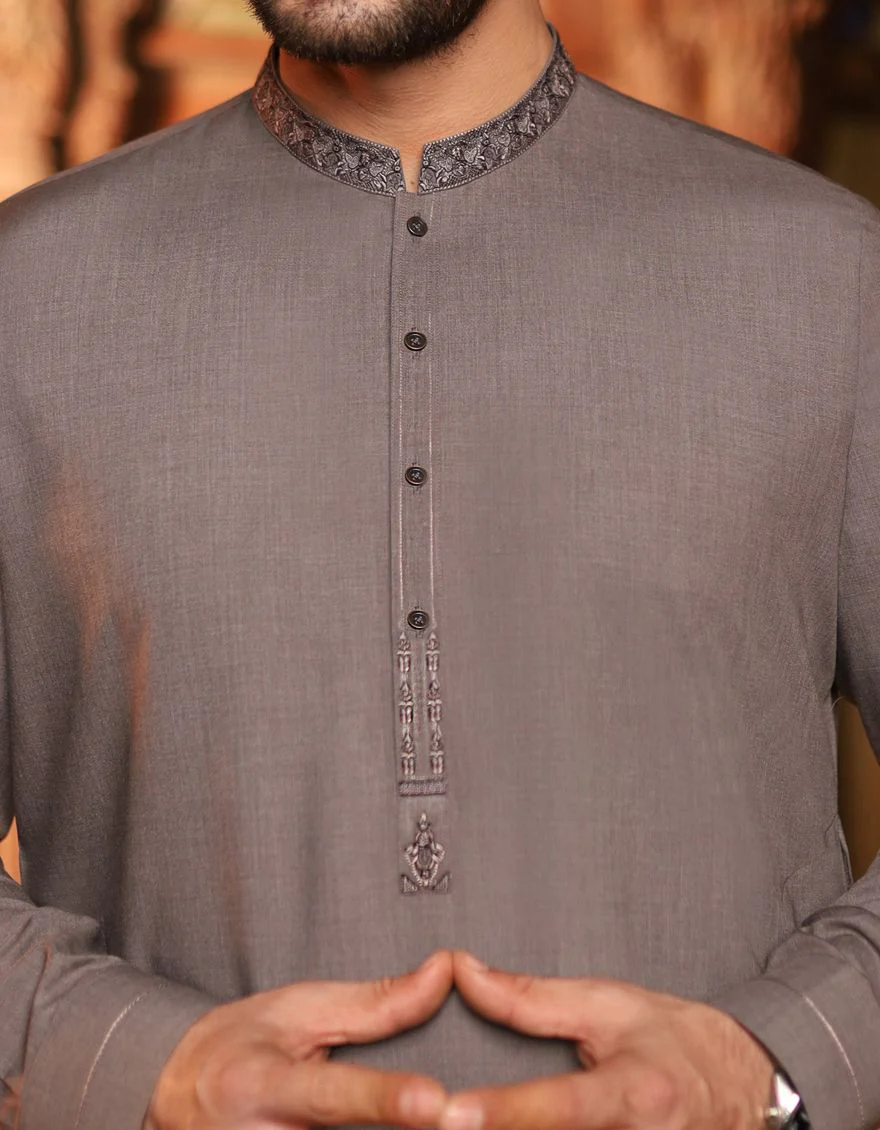 MUD BROWN KAMEEZ SHALWAR | JJKS-S-US-31125/S21/JJ6310 - Image 3