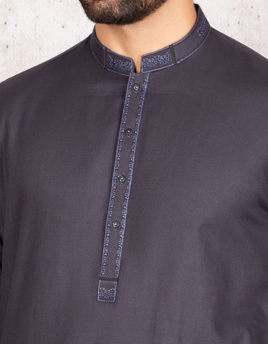 DARK NAVY KAMEEZ SHALWAR | JJKS-S-US-31162/S21/JJ7033 - Image 2