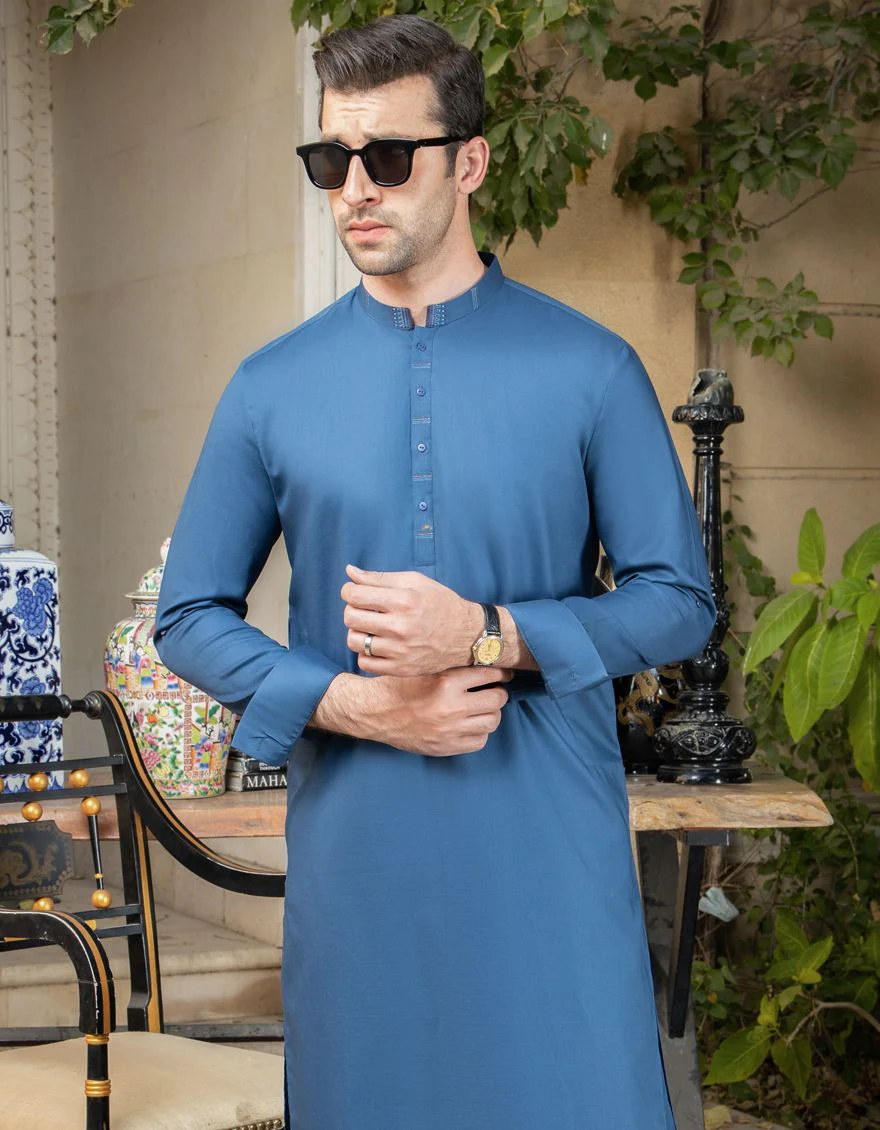 PURSSIAN BLUE KAMEEZ SHALWAR | JJKS-S-US-31163/S21/JJ7043 - Image 2