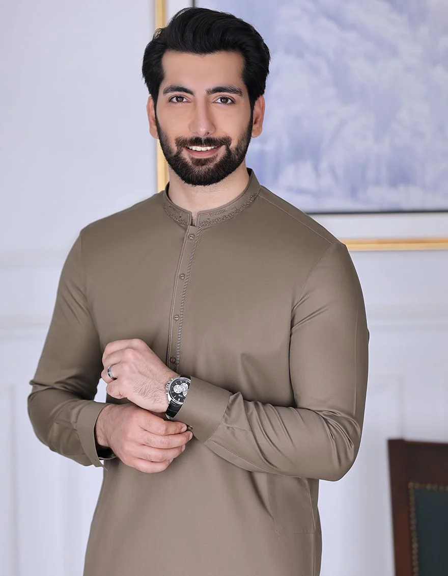 COFFEE BROWN KAMEEZ SHALWAR | JJKS-S-US-31164/S21/JJ7043 - Image 2