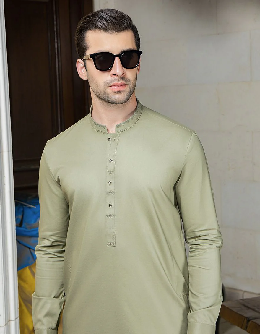 GREEN KAMEEZ SHALWAR | JJKS-S-US-31165/S21/JJ6986 - Image 3