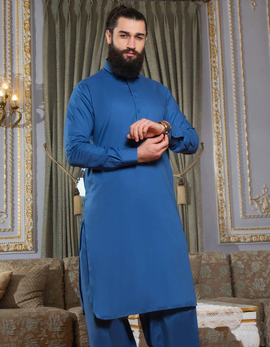 BLUE KAMEEZ SHALWAR | JJKS-S-US-31166/S21/JJ6986-CL - Image 2